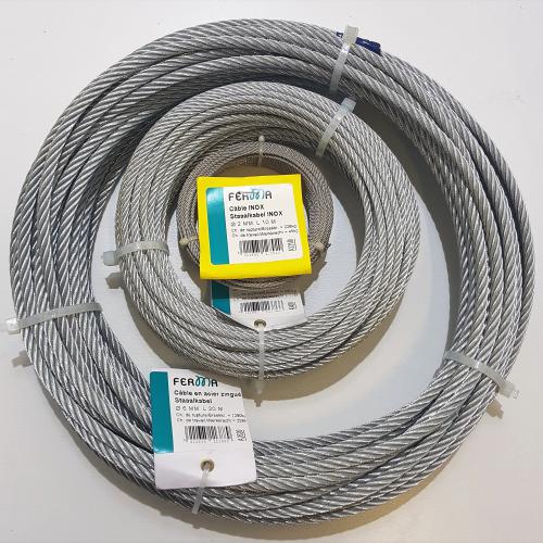 Cable acier et inox.